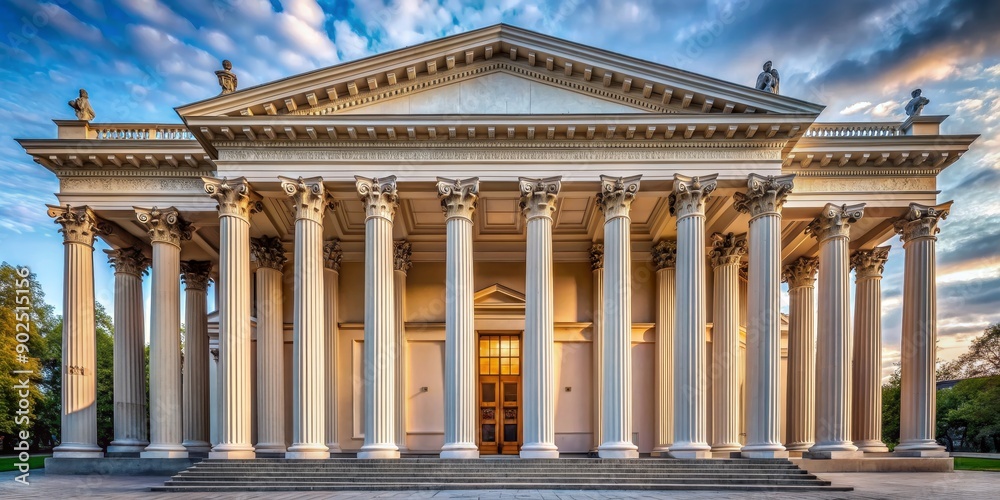Obraz premium Classical Colonnade with Golden Light, Architecture , Columns , Greece , Ancient Rome