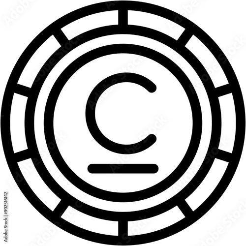 Vector Icon Som, Kyrgyzstan, Currency, Coin, Money