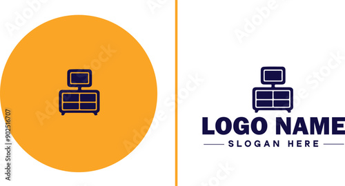 Furniture rental icon Furniture leasing Furniture hire Furniture borrowing flat logo sign symbol editable vector