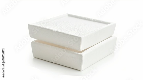 Isolated empty Styrofoam box against a white backdrop