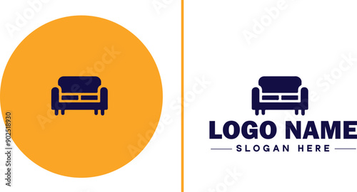 Furniture rental icon Furniture leasing Furniture hire Furniture borrowing flat logo sign symbol editable vector