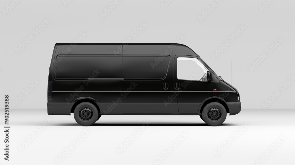 Black Van Isolated on White Background Black Van Isolated on White Background