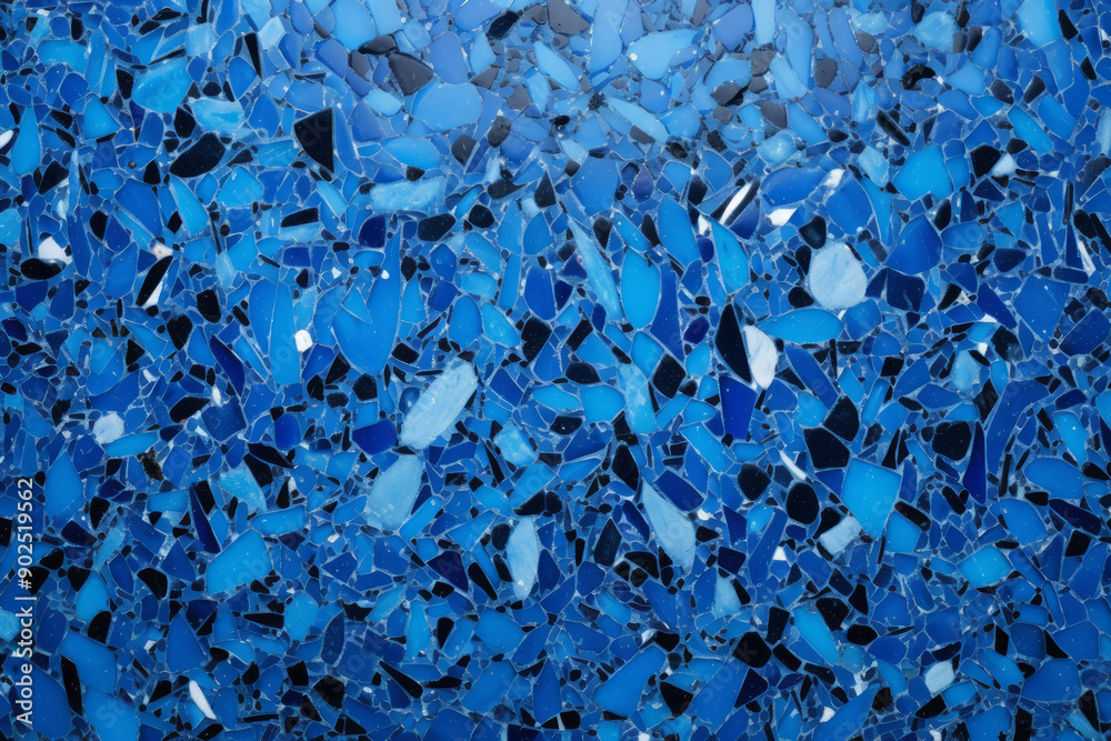Processed collage of navy blue terrazzo floor surface texture. Background for banner, backdrop Processed collage of navy blue terrazzo floor surface texture. Background for banner, backdrop