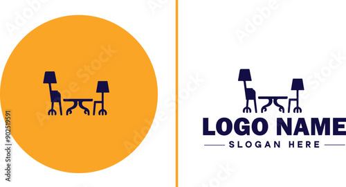 Furniture rental icon Furniture leasing Furniture hire Furniture borrowing flat logo sign symbol editable vector
