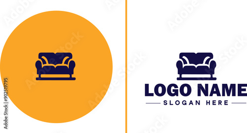 Furniture rental icon Furniture leasing Furniture hire Furniture borrowing flat logo sign symbol editable vector