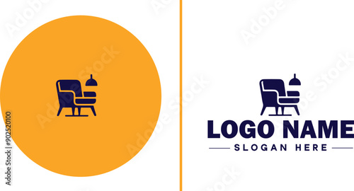 Furniture rental icon Furniture leasing Furniture hire Furniture borrowing flat logo sign symbol editable vector