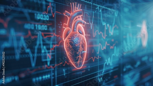abstract background of medical cardiogram of the heart.