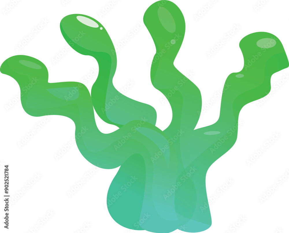 Green seaweed swaying gracefully in the ocean current, creating a mesmerizing display of natural beauty Green seaweed swaying gracefully in the ocean current, creating a mesmerizing display of natural beauty