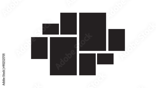 Artwork picture frame and decorative painting photo frame flat vector illustration.	
