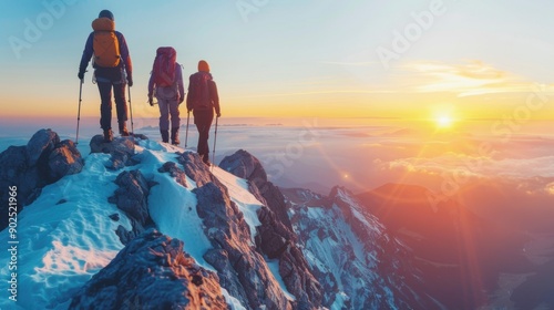 Teamwork, helping the team climb the mountain, helping each other to achieve joint success. © Игорь Розводовский