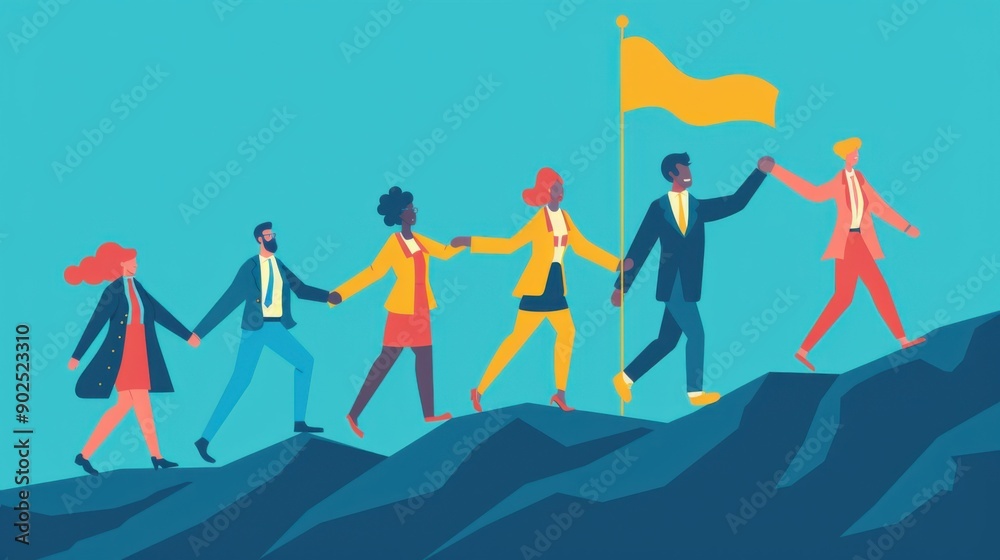 Teamwork, helping the team climb the mountain, helping each other to achieve joint success. Teamwork, helping the team climb the mountain, helping each other to achieve joint success.