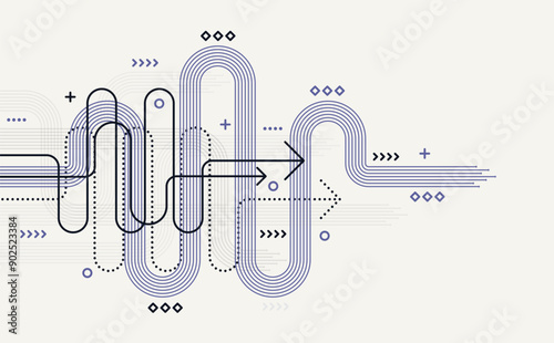 Abstract arrow direction. Technology background