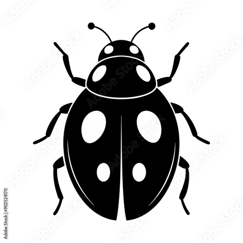 a black and white picture of a ladybug with dots on it