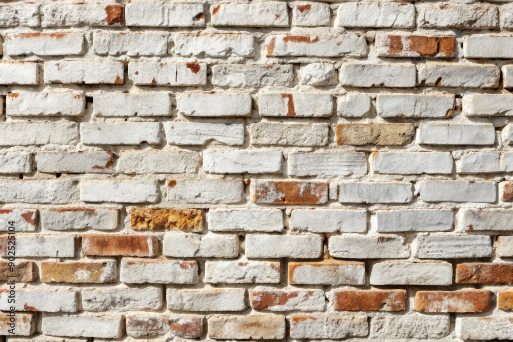 Weathered white brick wall texture with cracks and worn mortar, perfect for adding rustic charm to interior, exterior, industrial and construction design concepts. Weathered white brick wall texture with cracks and worn mortar, perfect for adding rustic charm to interior, exterior, industrial and construction design concepts.