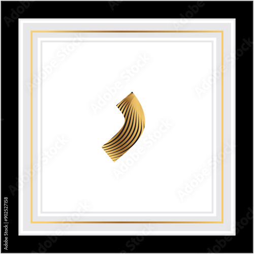 Arabic Calligraphy Alphabet letters or font in Arabic Kufi, Thuluth, Riqqa style, Stylized Multicolor Islamic calligraphy elements golden on white  background, 