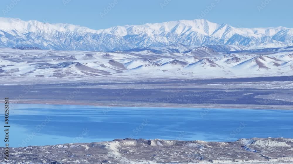 Wide landscape drone shot of Mono Lake in California Wide landscape drone shot of Mono Lake in California