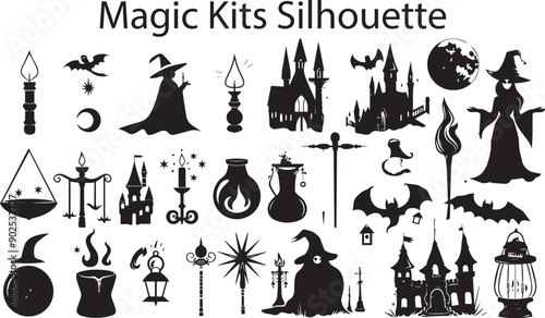 Modern Black Magic Kits Silhouette Design Elements