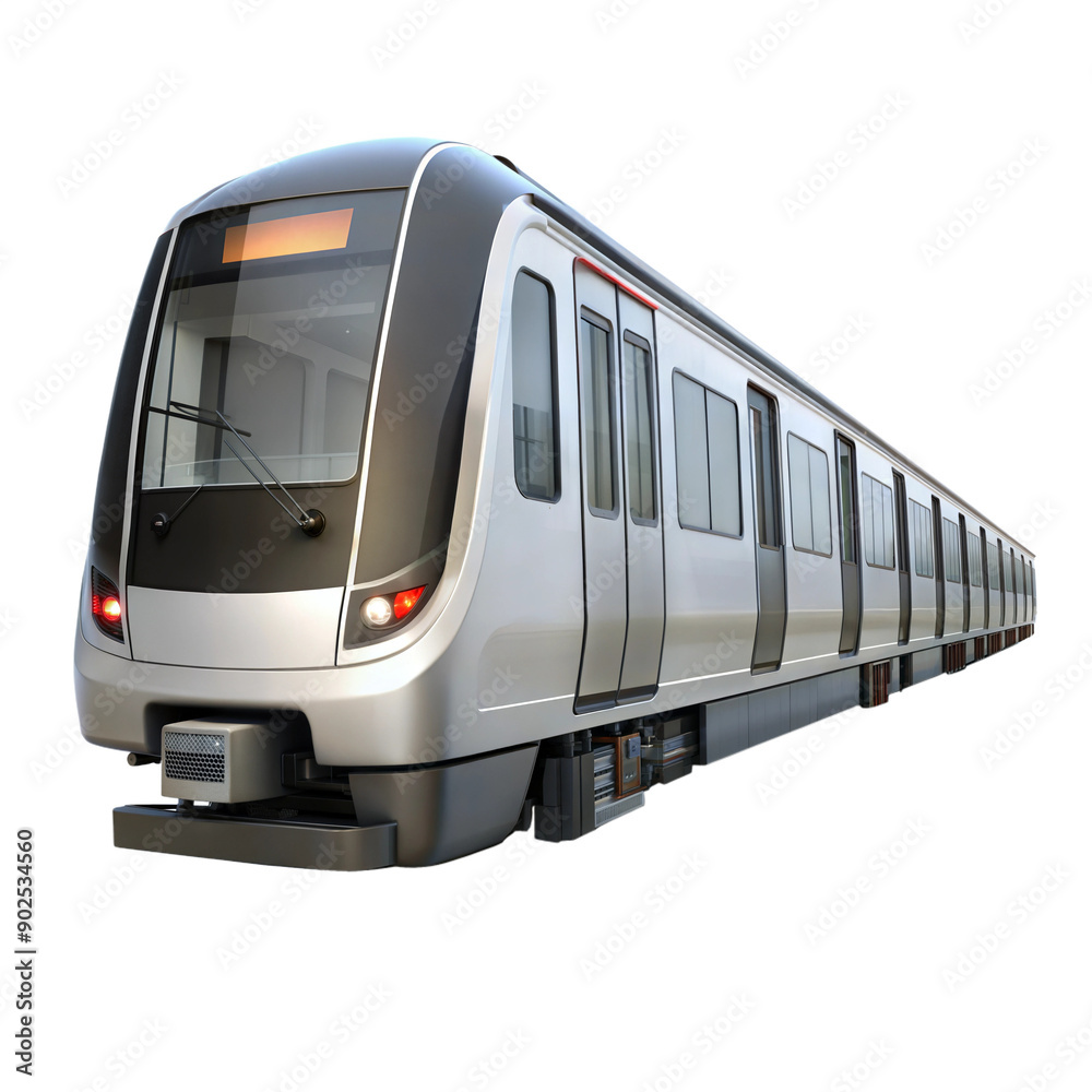 Modern train representing urban transportation, public transit system, isolated Modern train representing urban transportation, public transit system, isolated