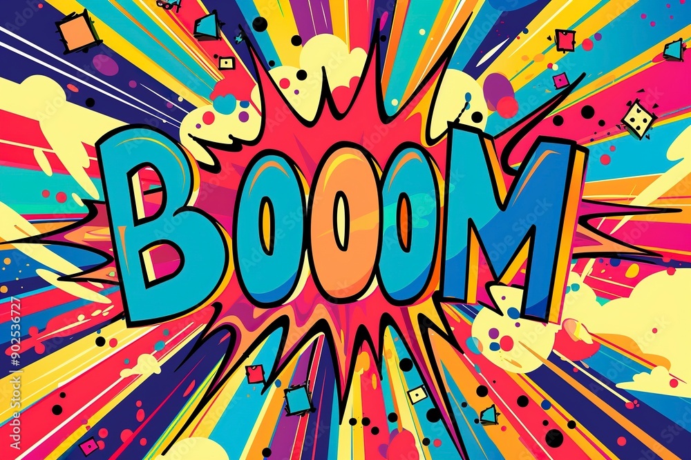 Pop art style Boom sign Pop art style Boom sign