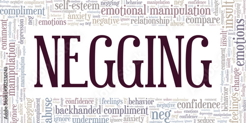 Negging word cloud conceptual design isolated on white background.