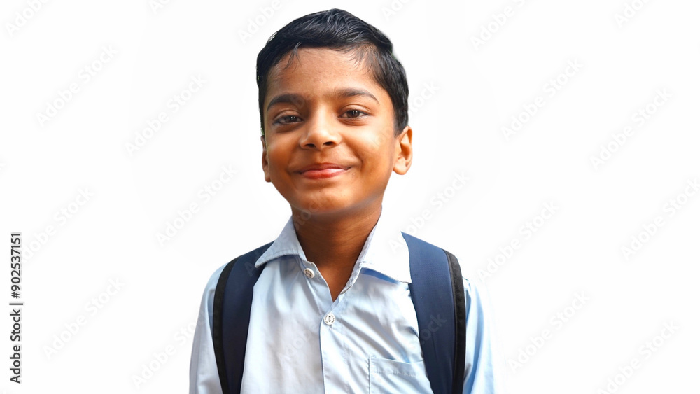 Indian poor Child student ready to go to school posing. Education concept. Indian poor Child student ready to go to school posing. Education concept.