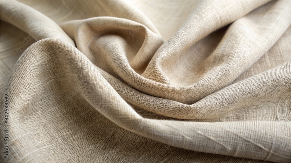 Natural beige linen fabric featuring a subtle woven texture, soft folds, and a gentle sheen, evoking a sense of simplicity, elegance, and organic charm. Natural beige linen fabric featuring a subtle woven texture, soft folds, and a gentle sheen, evoking a sense of simplicity, elegance, and organic charm.