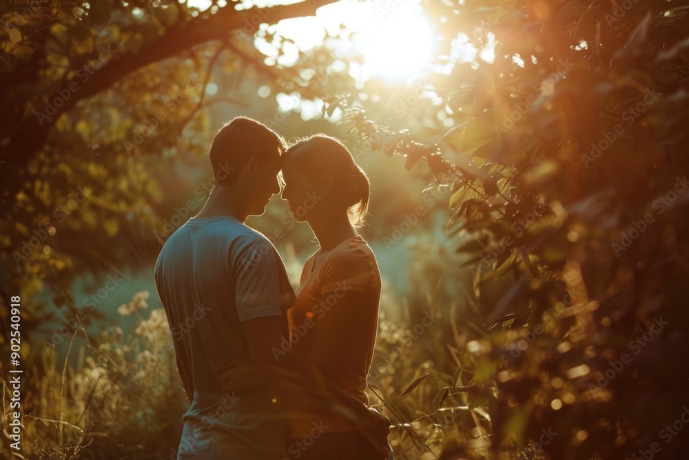 A pair of people standing side by side, likely in a romantic or social setting A pair of people standing side by side, likely in a romantic or social setting