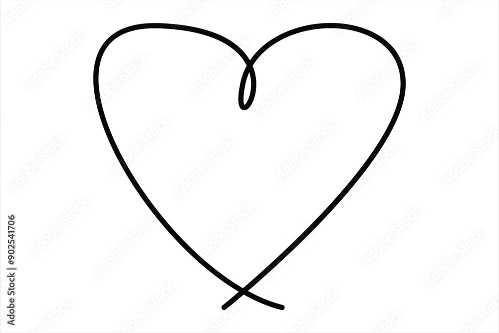 Heart continuous one line art drawing color shape Love sign outline Vector illustration Heart continuous one line art drawing color shape Love sign outline Vector illustration