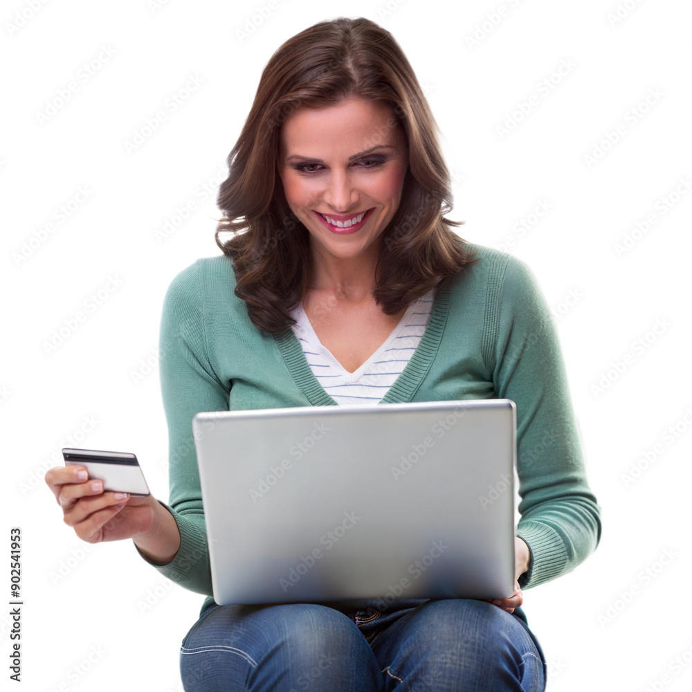 Woman using laptop and holding credit card, online shopping and payment Woman using laptop and holding credit card, online shopping and payment