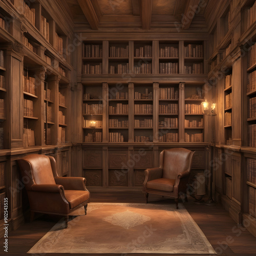 Seamless texture that captures the essence of a rustic, vintage library.