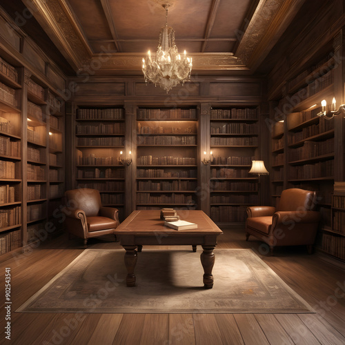 Seamless texture that captures the essence of a rustic, vintage library.