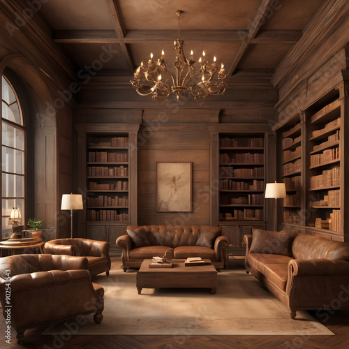 Seamless texture that captures the essence of a rustic, vintage library.