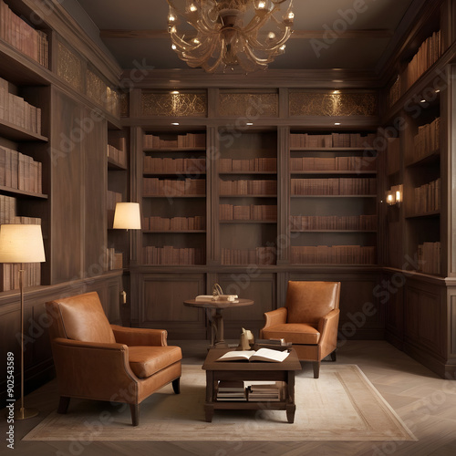 Seamless texture that captures the essence of a rustic, vintage library.