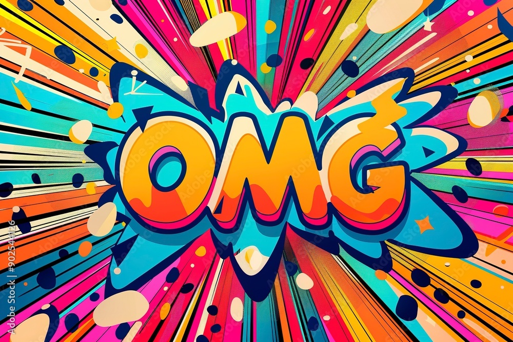 Pop art style OMG sign