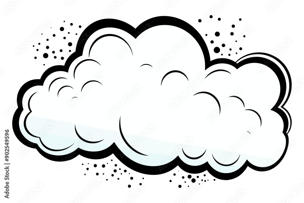 Illustration of a fluffy cloud with simple lines and dotted accents. Vector illustration. Illustration of a fluffy cloud with simple lines and dotted accents. Vector illustration.