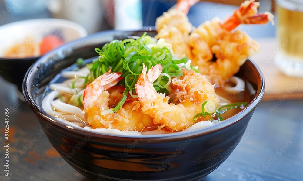 Tempura Udon Noodle Soup, Generative AI Tempura Udon Noodle Soup, Generative AI