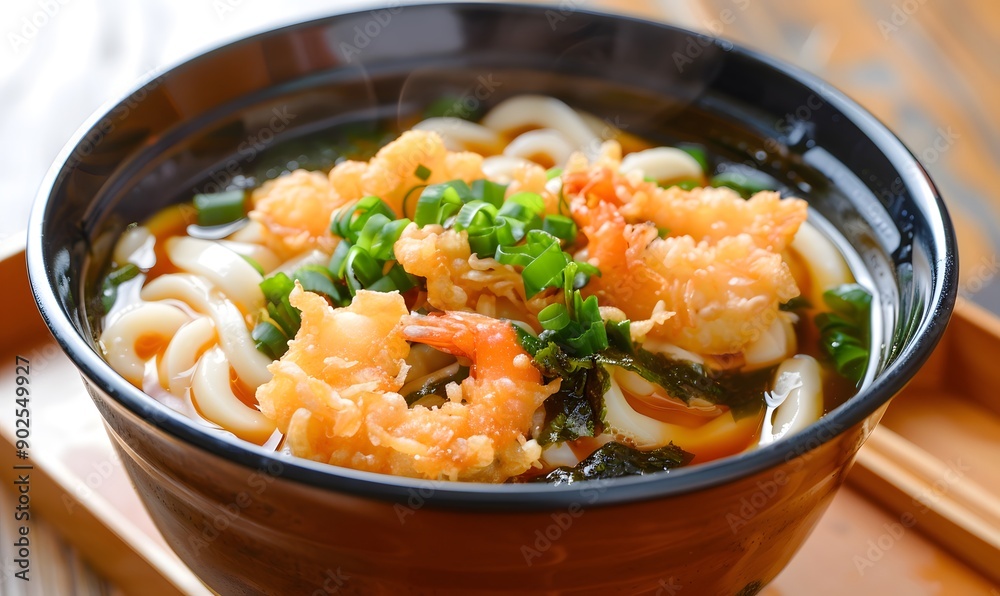 Tempura Udon Noodle Soup, Generative AI Tempura Udon Noodle Soup, Generative AI