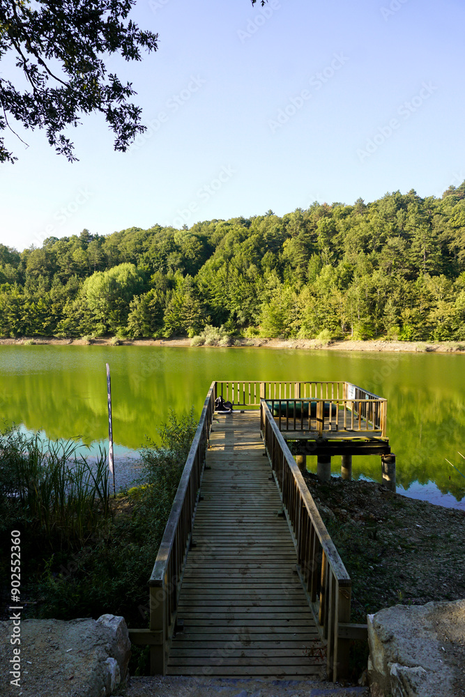 Fototapeta premium Yenipazar lake in bilecik Turkey in the morning natural beauty