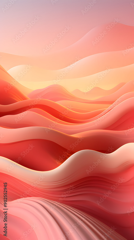 Fototapeta premium Digital technology minimalist gradient landscape abstract graphic poster background with generative