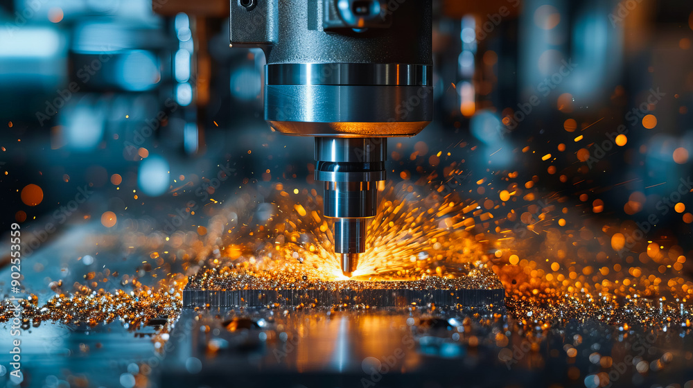 Precision in Progress. CNC Milling Close-Up Precision in Progress. CNC Milling Close-Up