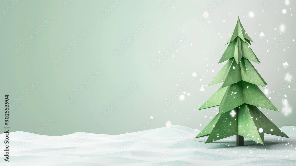 Minimalist Christmas Tree with Snow. Minimalist Christmas Tree with Snow.