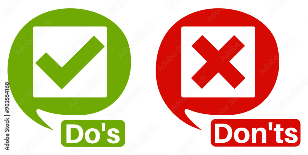 set Do's and don'ts sign icon. like and dislike symbol template design vector illustration set Do's and don'ts sign icon. like and dislike symbol template design vector illustration