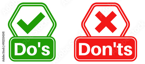 set Do's and don'ts sign icon. like and dislike symbol template design vector illustration