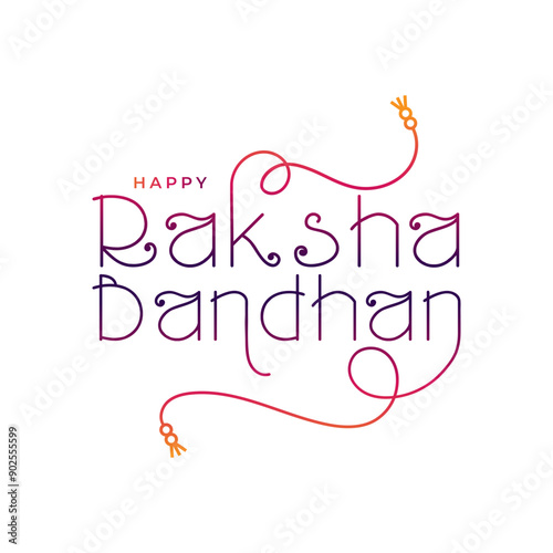 Happy Raksha Bandhan Creative Text Typography Design Template Illustration
