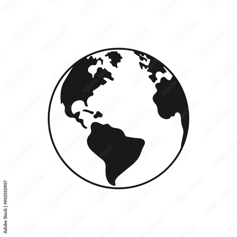 Planet earth flat design isolated on white vector illustration Planet earth flat design isolated on white vector illustration