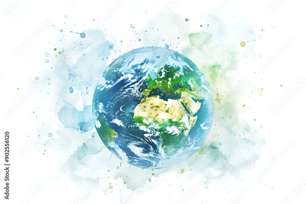 planet Earth icon. Flat planet Earth icon, water day, blue planet planet Earth icon. Flat planet Earth icon, water day, blue planet