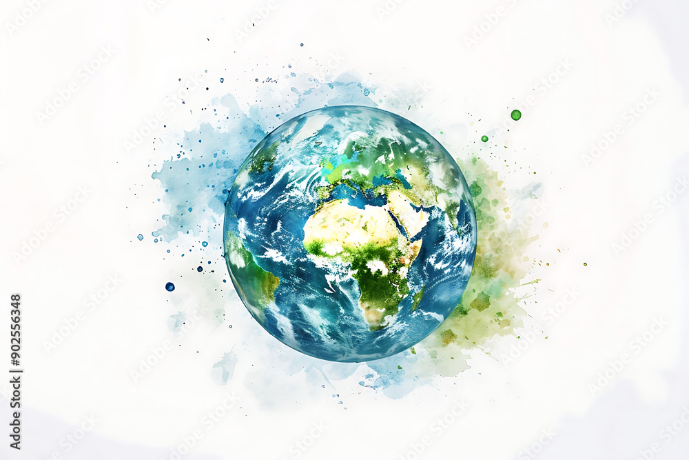 planet Earth icon. Flat planet Earth icon, water day, blue planet planet Earth icon. Flat planet Earth icon, water day, blue planet