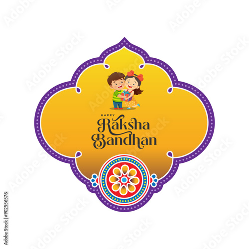 Happy Raksha Bandhan Festival Background Template With Creative Rakhi Illustration
