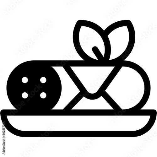 Vector Icon Cannelloni, Pasta, Italian Food, Healthy Food, Mediterranean