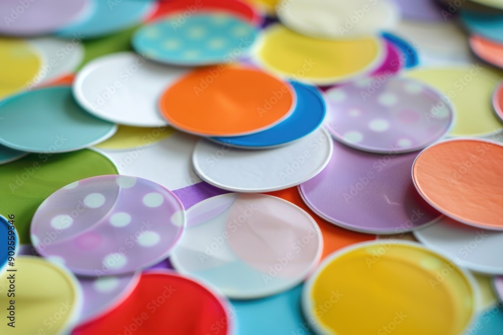 A close-up shot of a variety of colorful buttons, perfect for use in designs related to crafting, sewing, or technology A close-up shot of a variety of colorful buttons, perfect for use in designs related to crafting, sewing, or technology